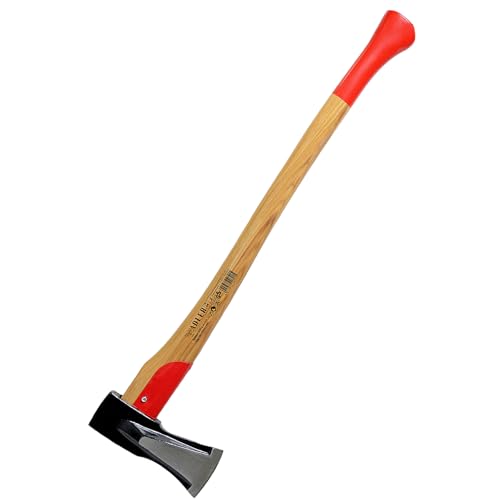 sopomarkt24 Spaltaxt Holzaxt 2000g mit Sicherheitshülse, ergonomischer USA Hickoryholz-Stiel, 3-fache Sicherheitsverkeilung, hohlgeschmiedete Spreizkeile, polierte Schneide, Made in Germany von sopomarkt24