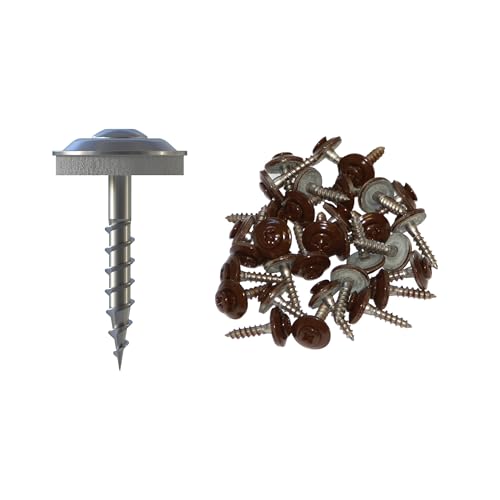 sopomarkt24 Spenglerschrauben 4,5x25mm, Edelstahl A2, mit Dichtscheibe, RAL 8014 Sepiabraun, rostfrei & langlebig, ideal für Spenglerarbeiten, Fassadenbau & Dachbau, 200 Stück von sopomarkt24