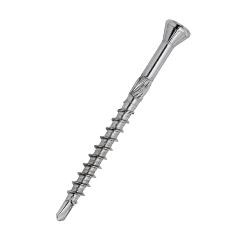 sopomarkt24 Torx Terrassenschrauben Edelstahl Drilltec 5.0x80mm, 200 Stk, Senkkopf, Teilgewinde mit Bohrspitze, martensitisch, hohe Bruchfestigkeit, für Holz & dünne Bleche, Torx-Antrieb von sopomarkt24