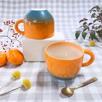 Handgedrehte Keramik, Ombre-Becher | Kaki Auf Kiefer, Kaffeetasse, Matcha-Schale von sorbetceramic