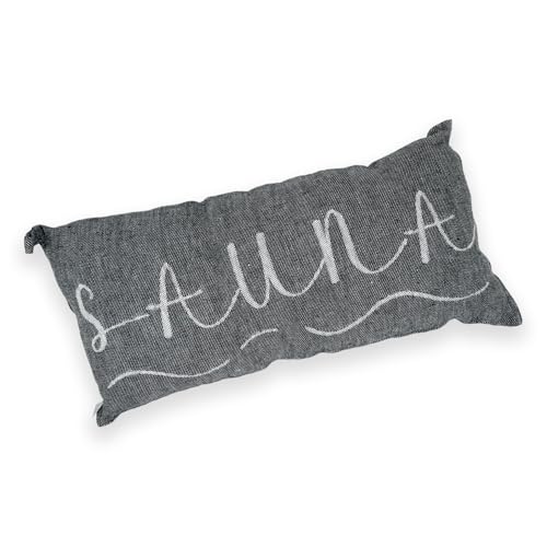 sositex | 1 Premium Saunakissen Lieblingskissen Reisekissen | Design: BANGA | Maße: 45 x 22 cm, 100% Leinen Hängematte, Strand oder Picknick (schwarz/Weiss) von sositex