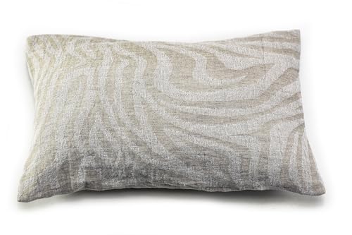 sositex | Zebra Saunakissen hitzebeständig waschbar - Sauna Kissen Kopfstütze aus Leinen Baumwolle - Komfort Nackenkissen 43x26 cm für Wellness Hängematte Strand Picknick (Natural/Weiß) von sositex