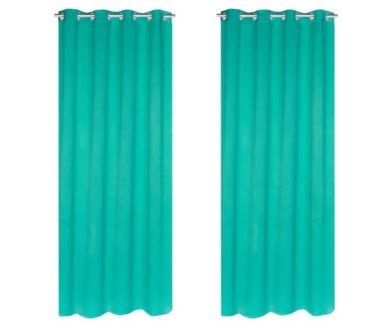 sossai® Verdunkelungsvorhang Verdunkelungsgardinen B: 140 cm x H: 250 cm, Ösen (2 St), verdunkelnd, Farbe: Türkis von sossai®
