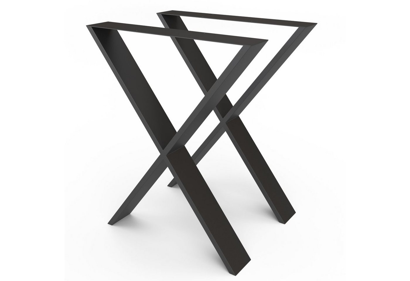 sossai® Tischgestell Stahl Tischgestell TKX3 X-Form 60x72cm in Schwarz (2-St), Rahmen: 100mm x 20mm von sossai®