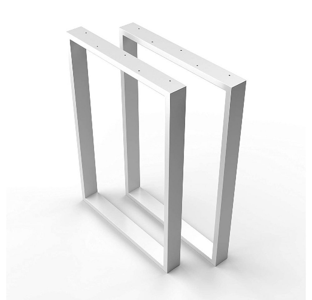 sossai® Tischgestell Stahl Tischkufen 50-70cm x 72cm in Weiß (2-St) von sossai®