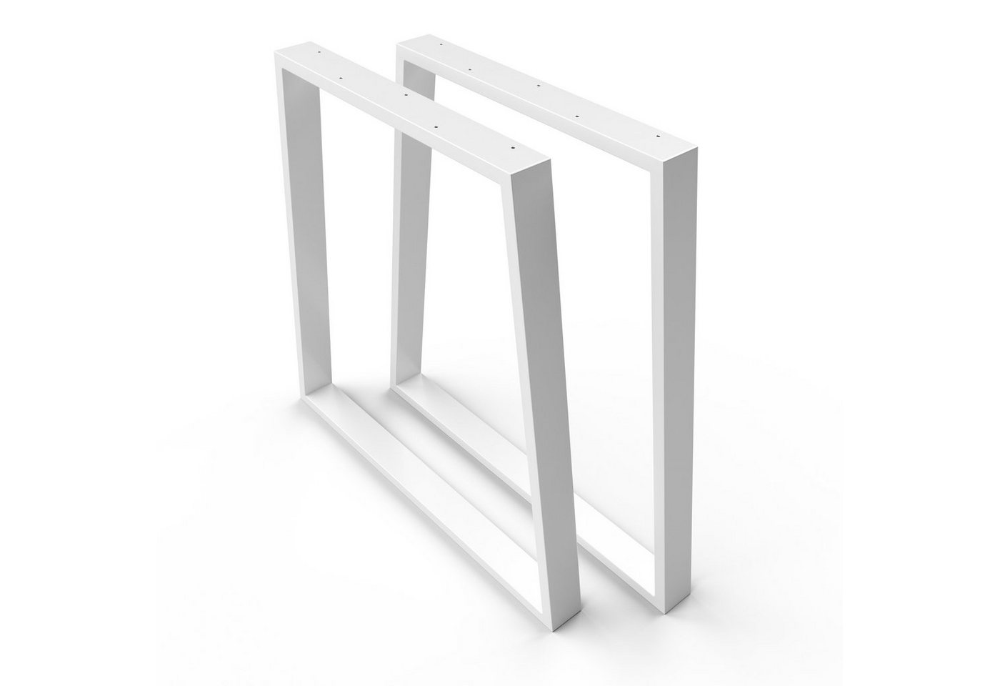 sossai® Tischgestell Stahl Trapez Tischkufen 50cm x 70cm in Weiß (2-St), Rahmen: 60mm Breit von sossai®