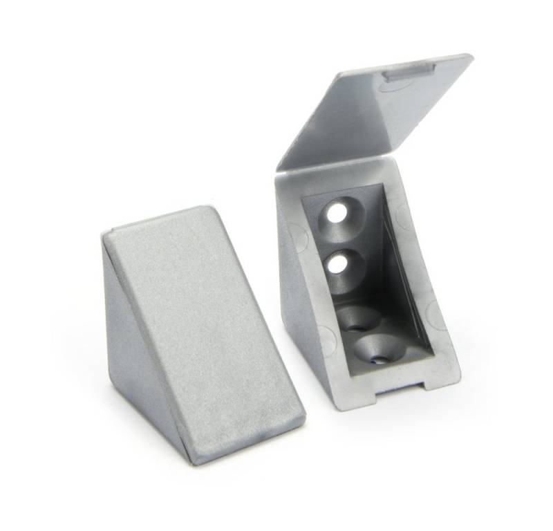 sossai® Winkelverbinder Korpusverbinder/Möbelverbinder/Eckverbinder mit, LxB: 3,2x2,4 mm, (40-St), Farbe: Silber von sossai®