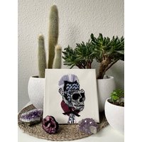 Totenkopf Gesicht Frei Hand Bestickt Textil Kunstwerk Leinwand Wand Kunst Stickerei Acryl Mix Medien Totenkopf Gesicht Frei Hand Bestickt Textil Kunstwerk Leinwand Wand Kunst Stickerei Acryl Mix Medien von sotherMSceli