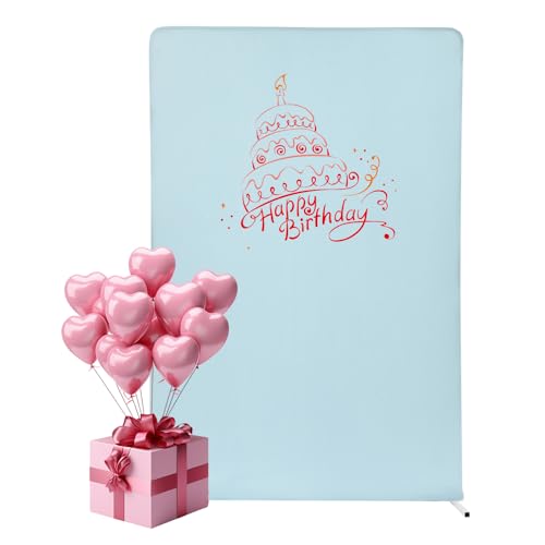 Soudesileim Hochzeitsbogen Abdeckungen, 1.5 * 2M(6.56Ft) Hochzeitsbogen Ständer Mit Abdeckungen, Hintergrundabdeckung Bogen Für Hochzeit|Geburtstag|Neues Jahr|Party (Weiß Regal+Blaue Bezug) von soudesileim