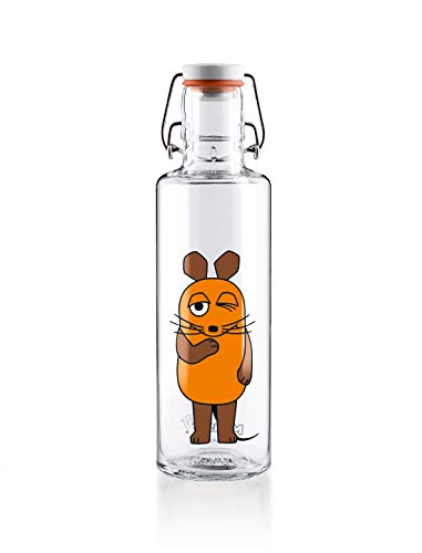 soulbottles 0,6l • Die Maus • Trinkflasche aus Glas • nachhaltig, plastikfrei, klimaneutral von soulbottles