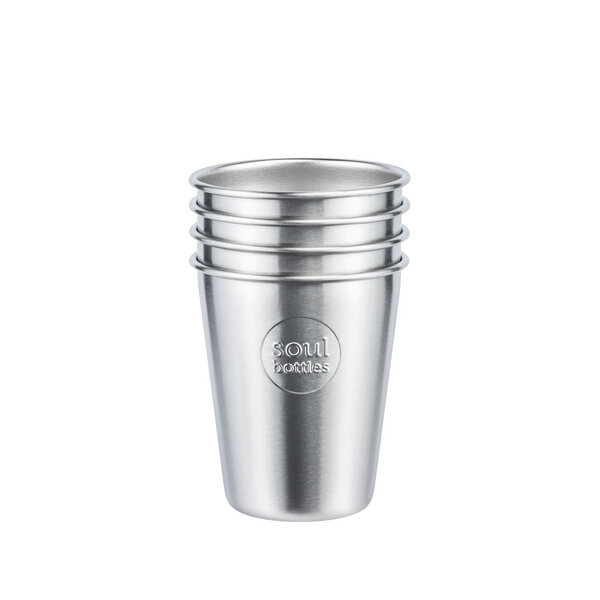 soulbottles Plastikfreier Trinkbecher aus Edelstahl • soulcups steel plain • 0,3 l und 0,4 l von soulbottles