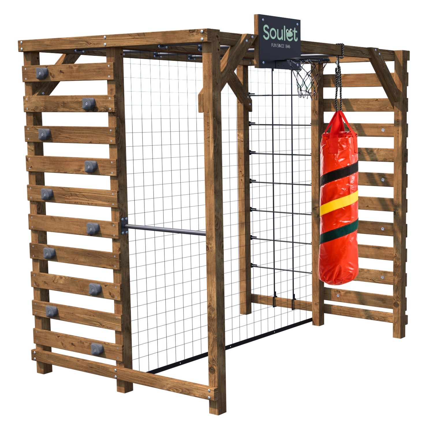 Soulet Holz-Kletterturm Olympic Odin 216 cm x 153 cm x 209 cm Braun FSC® von soulet