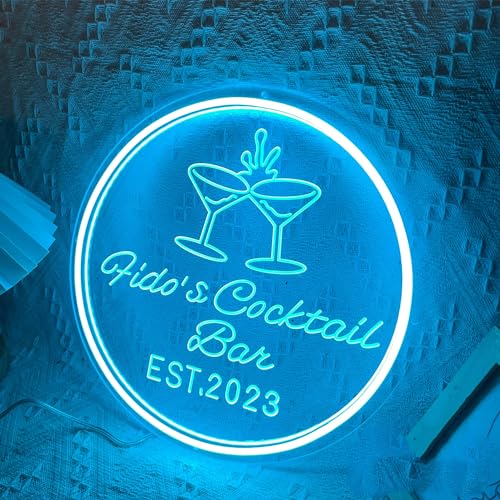 Benutzerdefinierte Bar Leuchtreklame | Cocktail LED Neonlicht, Personalisierte Geschenke | Home Bar Party Dekor | Cocktail Leuchtreklamen | Champagnerfarbene LED Deko Clubbeschilderung von soulglass