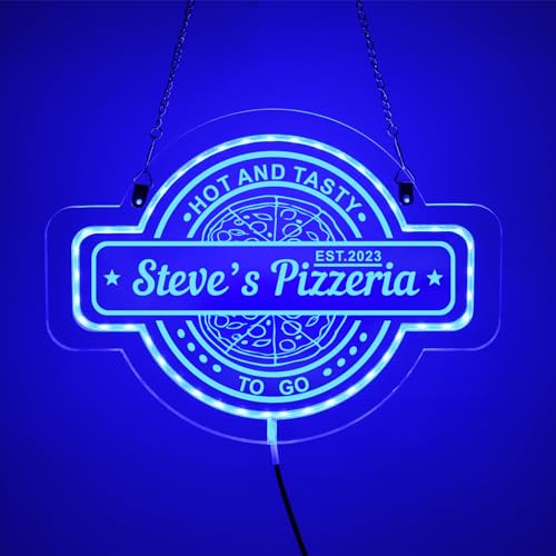 Benutzerdefiniertes Acryl Pizza Neon Schild, Pizzeria Neon Schild, Personalisiertes Pizza Schild, Pizza LED Schild, Pizzeria Schild, Restaurant Neon Schild, Pizzeria Dekor von soulglass