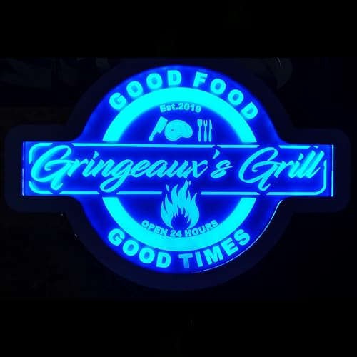 Custom Barbecue LED Wandschild Neonlicht – 4 Größen 7 Farben Wechselschalter Steuerung Grill Grill Neonschild Holz Acryl Grill Neon Sign von soulglass