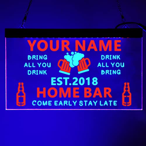 Home Bar Neon Schild, Home Bar Schild personalisiert, individuelles Home Bar Schild, individuelles Bar Neon Schild, individuelles Bar LED Schild, personalisiertes Bar Neon Schild von soulglass