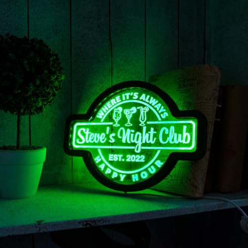 Nachtclub Neon Schild, Nachtclub LED Schild, Nachtclub Lichtschild, Nachtclub Dekor, LED Acryl Schild individuell, personalisiertes Leuchtschild von soulglass