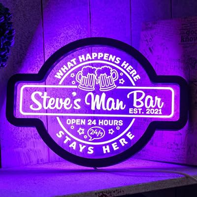 Personalisiertes Bar Neon Schild, Bar Neon Schild individuell, Bar LED Neon Schild, individuelle Bar Schilder für Home Bar, Bar Lichter für Home Bar, Bar Leuchtschild von soulglass