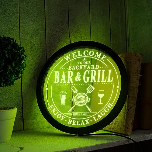 Personalisiertes Bar- Und Grillschild, Bar- Und Grill-Neonschild, Bar- Und Grill-Wanddekoration, Bar- Und Grill-LED-Schild, Personalisiertes Neon-Barschild von soulglass