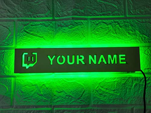 Personalisiertes Benutzername Schild, Gamertag Schild, Personalisiertes Holz Gamertag Lichtschild, Benutzerdefiniertes Gamer Tag Schild, Benutzerdefiniertes Gaming LED Licht Spielzimmerdekoration von soulglass