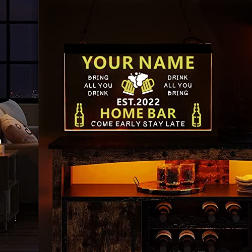 Benutzerdefiniertes Bar LED-schild, Personalisierte Bar-schilder Neon, Bar-leuchtschild, Bar-LED-schild, Neon-bar-schild Mit Namen, Bar-schild-licht, Offene Bar-LED, Willkommens-bar-schild von soulglass