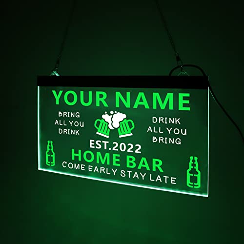 Personalisierte Ihren Namen Benutzerdefinierte Startleiste Leuchtreklamen, Leuchtreklame Mit Personalisiertem Namen, Man Cave Schild, Bar LED Schild, Leuchtreklame Wand Dekor von soulglass