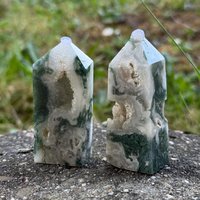 Moss Agate Druzy Point Moss Agate Druzy Point von sourceofwitchcraft