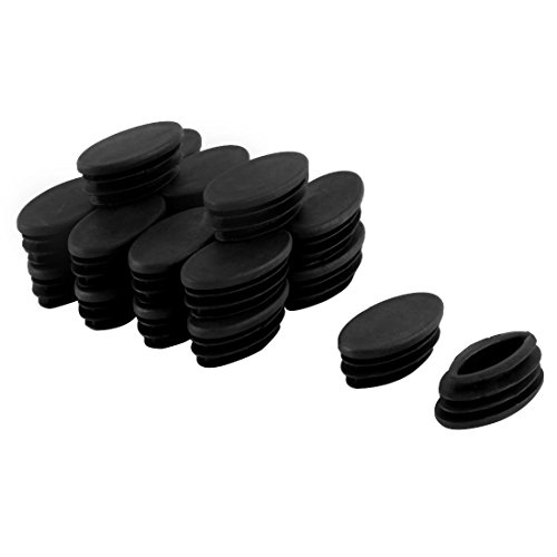 sourcing map 20Stück Tischstuhl Beinfüße Kunststoff Oval Rohr Rohr Einsatz schwarz 20 x 40mm DE de von uxcell