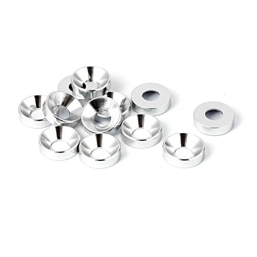 sourcing map M5 5 mm flachen Kopf Schraube Aluminium Senkkopf Unterlegscheiben Silber Ton 12 PCS de von uxcell