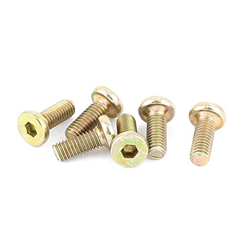 sourcing map M6 x 15 mm Gewinde Hex Socket Head Cap Schrauben Schrauben Bronze Tone 6 PCS de von uxcell