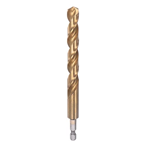 sourcing map 1/4" Sechskant Schaft Bohrer 12.5mm Titanium Bohrung Bits Set M35 Hoch Geschwindigkeit Stahl Drehbohrer 150mm Lang Vollständig Erdung für Holz Edelstahl Metall Plastik von sourcing map