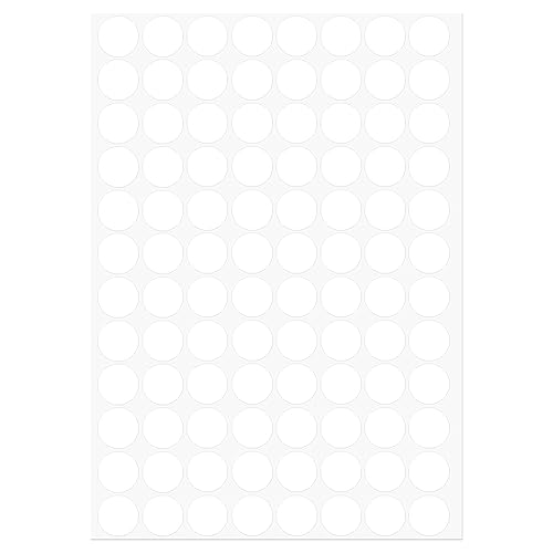 sourcing map 1 Blatt/96Stk Schraube Loch Cover Aufkleber 15mm Durchm. PVC Selbstklebende Abdeckungen Abdeckkappen Staubdicht für Holz Möbel Schrank Regal Garderobe Weiß von sourcing map