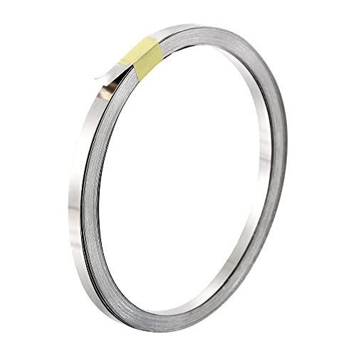 sourcing map 1 Rolle Vernickelte Stahlband Verbindungsplatten Stahlband 10 Meter für Batterie und Punktschweißen 4x0.1mm (Breite xTiefe) von sourcing map