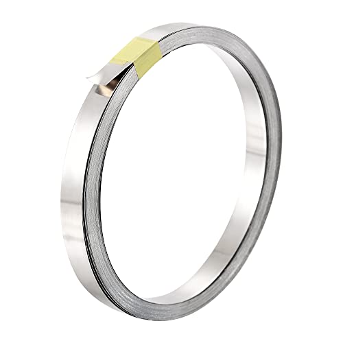 sourcing map 1 Rolle Vernickelte Stahlband Verbindungsplatten Stahlband 10 Meter für Batterie und Punktschweißen 7x0.1mm(Breite xTiefe) von sourcing map