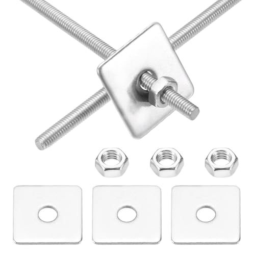 sourcing map 1 Set M3 x 300 mm Vollgewindestange, 304 Edelstahl-Gewindestangen, Stangenbolzen, Rechtsgewinde mit Mutter, quadratische Unterlegscheibe für strukturelle Verankerung, Befestigungsschraube sourcing map 1 Set M3 x 300 mm Vollgewindestange, 304 Edelstahl-Gewindestangen, Stangenbolzen, Rechtsgewinde mit Mutter, quadratische Unterlegscheibe für strukturelle Verankerung, Befestigungsschraube von sourcing map