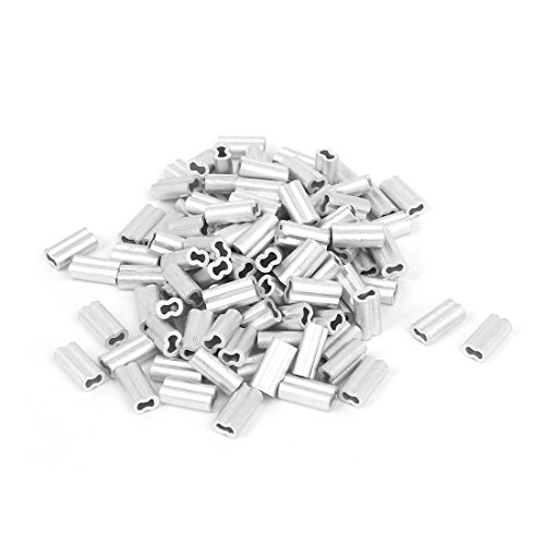 sourcing map 1 mm Drahtseil Aluminium Ärmel Clip Beschläge Kabel verarbeitet 100 de von uxcell