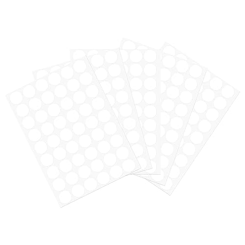 sourcing map 10 Blatt/540Stk Schraube Loch Cover Aufkleber 21mm Durchm. PVC Selbstklebende Abdeckungen Abdeckkappen Staubdicht für Holz Möbel Schrank Regal Garderobe Weiß von sourcing map