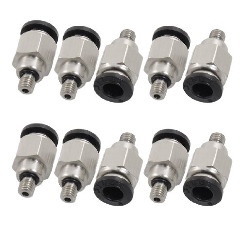 sourcing map 10 PCS M5 Außengewinde 6 mm Push In Joint pneumatischen Anschluss Quick Fittings de von uxcell