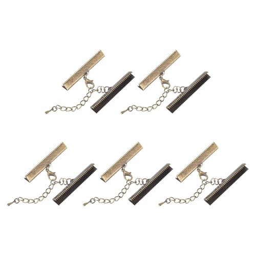 sourcing map 10 Satz Band Crimp Klemme Enden mit Karabinerverschluss & Verlängerungskette 40mm Kabel Ende Verschlüsse für DIY Basteln Bronze Ton sourcing map 10 Satz Band Crimp Klemme Enden mit Karabinerverschluss & Verlängerungskette 40mm Kabel Ende Verschlüsse für DIY Basteln Bronze Ton von sourcing map