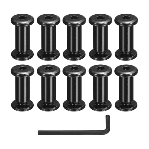 sourcing map 10 Sets Binding Post Screw, M6 x 10 mm Bolts Female 8x17.5mm Hex Drive Socket Cap Screw Rivets Chicago Screws Furniture Bolts Stainless Steel with Wrench for Furniture Repair, Black sourcing map 10 Sets Binding Post Screw, M6 x 10 mm Bolts Female 8x17.5mm Hex Drive Socket Cap Screw Rivets Chicago Screws Furniture Bolts Stainless Steel with Wrench for Furniture Repair, Black von sourcing map