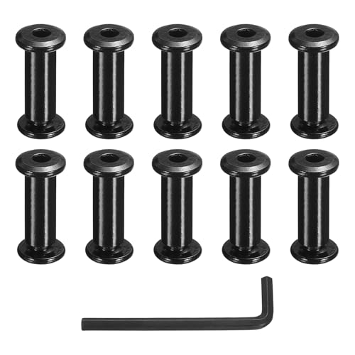 sourcing map 10 Sets Binding Post Screw, M6 x 10.5mm Bolts Female 8x23mm Hex Drive Socket Cap Screw Rivets Chicago Screws Furniture Bolts Stainless Steel with Wrench for Furniture Repair, Black sourcing map 10 Sets Binding Post Screw, M6 x 10.5mm Bolts Female 8x23mm Hex Drive Socket Cap Screw Rivets Chicago Screws Furniture Bolts Stainless Steel with Wrench for Furniture Repair, Black von sourcing map