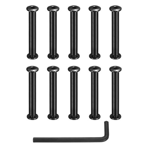 sourcing map 10 Sets Binding Post Screw, M6 x 12.5mm Bolts Female 8x52mm Hex Drive Socket Cap Screw Rivets Chicago Screws Furniture Bolts Stainless Steel with Wrench for Furniture Repair, Black sourcing map 10 Sets Binding Post Screw, M6 x 12.5mm Bolts Female 8x52mm Hex Drive Socket Cap Screw Rivets Chicago Screws Furniture Bolts Stainless Steel with Wrench for Furniture Repair, Black von sourcing map