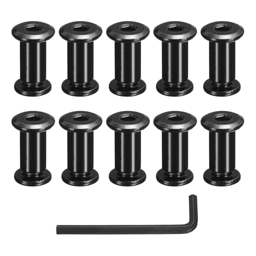 sourcing map 10 Sets Binding Post Screw, M8 x 15 mm Bolts Female 10x21mm Hex Drive Socket Cap Screw Rivets Chicago Screws Furniture Bolts Stainless Steel with Wrench for Furniture Repair, Black sourcing map 10 Sets Binding Post Screw, M8 x 15 mm Bolts Female 10x21mm Hex Drive Socket Cap Screw Rivets Chicago Screws Furniture Bolts Stainless Steel with Wrench for Furniture Repair, Black von sourcing map
