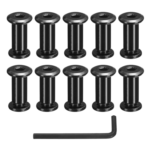 sourcing map 10 Sets Binding Post Screw, M8 x 15 mm Bolts Female 10x23mm Hex Drive Socket Cap Screw Rivets Chicago Screws Furniture Bolts Stainless Steel with Wrench for Furniture Repair, Black sourcing map 10 Sets Binding Post Screw, M8 x 15 mm Bolts Female 10x23mm Hex Drive Socket Cap Screw Rivets Chicago Screws Furniture Bolts Stainless Steel with Wrench for Furniture Repair, Black von sourcing map