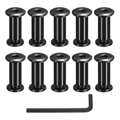 sourcing map 10 Sets Binding Post Screw, M8 x 15 mm Bolts Female 10x25mm Hex Drive Socket Cap Screw Rivets Chicago Screws Furniture Bolts Stainless Steel with Wrench for Furniture Repair, Black sourcing map 10 Sets Binding Post Screw, M8 x 15 mm Bolts Female 10x25mm Hex Drive Socket Cap Screw Rivets Chicago Screws Furniture Bolts Stainless Steel with Wrench for Furniture Repair, Black von sourcing map