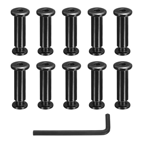 sourcing map 10 Sets Binding Post Screw, M8 x 18 mm Bolts Female 10x33mm Hex Drive Socket Cap Screw Rivets Chicago Screws Furniture Bolts Stainless Steel with Wrench for Furniture Repair, Black sourcing map 10 Sets Binding Post Screw, M8 x 18 mm Bolts Female 10x33mm Hex Drive Socket Cap Screw Rivets Chicago Screws Furniture Bolts Stainless Steel with Wrench for Furniture Repair, Black von sourcing map