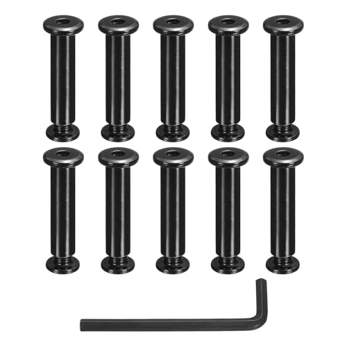 sourcing map 10 Sets Binding Post Screw, M8 x 18 mm Bolts Female 10x43mm Hex Drive Socket Cap Screw Rivets Chicago Screws Furniture Bolts Stainless Steel with Wrench for Furniture Repair, Black sourcing map 10 Sets Binding Post Screw, M8 x 18 mm Bolts Female 10x43mm Hex Drive Socket Cap Screw Rivets Chicago Screws Furniture Bolts Stainless Steel with Wrench for Furniture Repair, Black von sourcing map