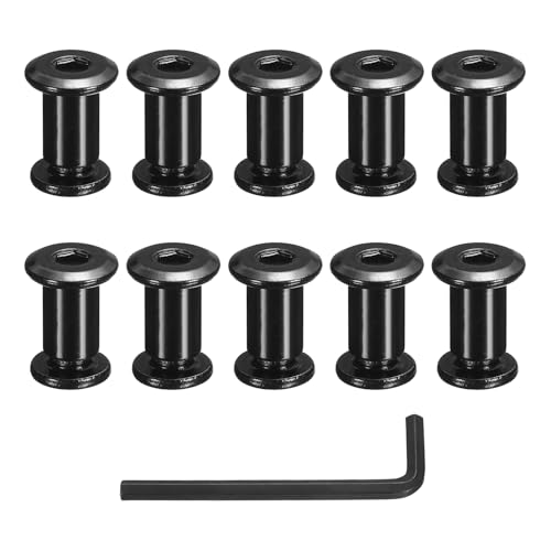 sourcing map 10 Sets Binding Post Screw, M8x13mm Bolts Female 10x18mm Hex Drive Socket Cap Screw Rivets Chicago Screws Furniture Bolts Stainless Steel with Wrench for Furniture Repair, Black sourcing map 10 Sets Binding Post Screw, M8x13mm Bolts Female 10x18mm Hex Drive Socket Cap Screw Rivets Chicago Screws Furniture Bolts Stainless Steel with Wrench for Furniture Repair, Black von sourcing map