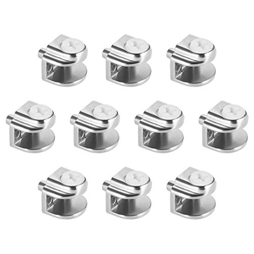 sourcing map 10 Stk. Glasbodenträger Zinklegierung Glasklemmclip Typ-02 für 5-8mm 22 x 20 x 16mm von sourcing map