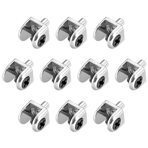 sourcing map 10 Stk. Glasbodenträger Zinklegierung Glasklemmclip Typ-04 für 5-8mm von sourcing map
